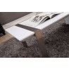 Coffee Table - White with Brushed Stainless Steel - edge