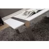 Coffee Table - White with Brushed Stainless Steel - edge - Coffee Table - White with Brushed Stainless Steel - edge