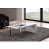 Coffee Table - White with Brushed Stainless Steel