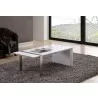 Coffee Table - White with Brushed Stainless Steel - Coffee Table - White with Brushed Stainless Steel