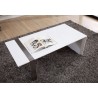 Coffee Table - White with Brushed Stainless Steel - top view