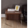 Director End Table - Light Walnut with Brushed Stainless Steel-2