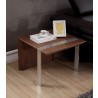 Director End Table - Light Walnut with Brushed Stainless Steel-1