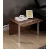Director End Table - Light Walnut with Brushed Stainless Steel-1 - Director End Table - Light Walnut with Brushed Stainless Steel-1
