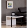 Director End Table - White with Black Steel-1