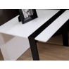 Director End Table - White with Black Steel, Closeup