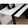 Director End Table - White with Black Steel, Closeup - Director End Table - White with Black Steel, Closeup