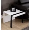 Director End Table - White with Black Steel-2 - Director End Table - White with Black Steel-2