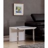 Director End Table - White with Brushed Stainles- Steel-1