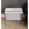 Director End Table - White with Brushed Stainless Steel-2