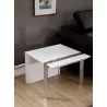 Director End Table - White with Brushed Stainless Steel - Director End Table - White with Brushed Stainless Steel