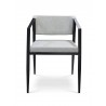 B-Modern Social Armchair  Gray- Black Steel