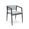 B-Modern Social Armchair  - White Black Steel Perspective