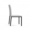 B-Modern Social Dining Chair - Distressed Gray - Black Steel Side