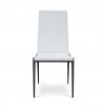 B-Modern White Soiree Dining Chair- Black Steel Front Head on