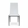 B-Modern White Soiree Dining Chair- Black Steel Front Head on - B-Modern White Soiree Dining Chair- Black Steel Front Head on