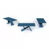 Artiste Extension Dining Table - Matte Blue / Black - Unextended - Artiste Extension Dining Table - Matte Blue / Black - Unextended