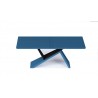 Artiste Extension Dining Table - Matte Blue / Black - Unextended