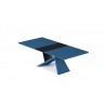 Artiste Extension Dining Table - Matte Blue / Black - Extended Angled View