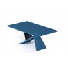 Artiste Extension Dining Table - Matte Blue / Black - Angled