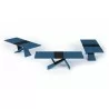 Artiste Extension Dining Table - Matte Blue / Black - Extended - 3 Pcs - Artiste Extension Dining Table - Matte Blue / Black - Extended - 3 Pcs