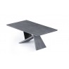 Artiste Extension Dining Table - Angle Shot - Grey Oak / Black