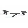 Virtuoso Extension Dining Table - Black Glass Top/Black Base - 3 Pcs - Virtuoso Extension Dining Table - Black Glass Top/Black Base - 3 Pcs