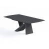 Virtuoso Extension Dining Table - Black Glass Top/Black Base - Angled
