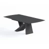 Virtuoso Extension Dining Table - Black Glass Top/Black Base - Angled - Virtuoso Extension Dining Table - Black Glass Top/Black Base - Angled