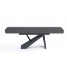 Virtuoso Extension Dining Table - Black Glass Top/Black Base - Front