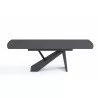 Virtuoso Extension Dining Table - Black Glass Top/Black Base - Front - Virtuoso Extension Dining Table - Black Glass Top/Black Base - Front