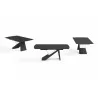 Virtuoso Extension Dining Table - Black Glass Top - 3 Pcs - Virtuoso Extension Dining Table - Black Glass Top - 3 Pcs