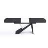 Virtuoso Extension Dining Table - Black and White Base - Front