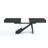 Virtuoso Extension Dining Table - Black and White Base - Front - Virtuoso Extension Dining Table - Black and White Base - Front