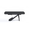 Virtuoso Extension Dining Table - Black Glass Top - Front