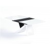 Virtuoso Extension Dining Table - White and Black Base - Angled
