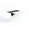 Virtuoso Extension Dining Table - White and Black Base - Angled - Virtuoso Extension Dining Table - White and Black Base - Angled