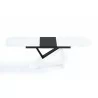 Virtuoso Extension Dining Table - White and Black Base - Front - Virtuoso Extension Dining Table - White and Black Base - Front