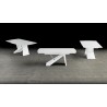 Virtuoso Extension Dining Table - White Glass Top / White Base - 