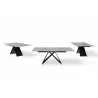 Maestro Extension Dining Table - Grey Glass Top / Black Steel Base - Fixed - Maestro Extension Dining Table - Grey Glass Top / Black Steel Base - Fixed