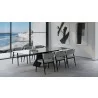 Maestro Extension Dining Table - Grey Glass Top / Black Steel Base - Lifestyle - Maestro Extension Dining Table - Grey Glass Top / Black Steel Base - Lifestyle