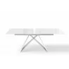 Maestro Extension Dining Table - White Glass Top / White Steel Base - Fixed - Maestro Extension Dining Table - White Glass Top / White Steel Base - Fixed