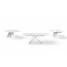 Maestro Extension Dining Table - White Glass Top / White Steel Base - Unextended - Maestro Extension Dining Table - White Glass Top / White Steel Base - Unextended