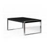 Savant Dining Table - Matte Black / Stainless Steel - Angled