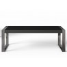 Savant Dining Table - Matte Black / Stainless Steel - Front Closeup