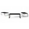 Savant Dining Table - Matte Black / Stainless Steel - 3 Pcs