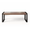 Savant Dining Table - Walnut / Black Steel - Front - Savant Dining Table - Walnut / Black Steel - Front
