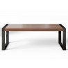 Savant Dining Table - Walnut / Black Steel - Front Close-up