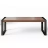 Savant Dining Table - Walnut / Black Steel - Front Close-up - Savant Dining Table - Walnut / Black Steel - Front Close-up