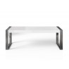 Savant Dining Table - Matte White / Stainless Steel - Front